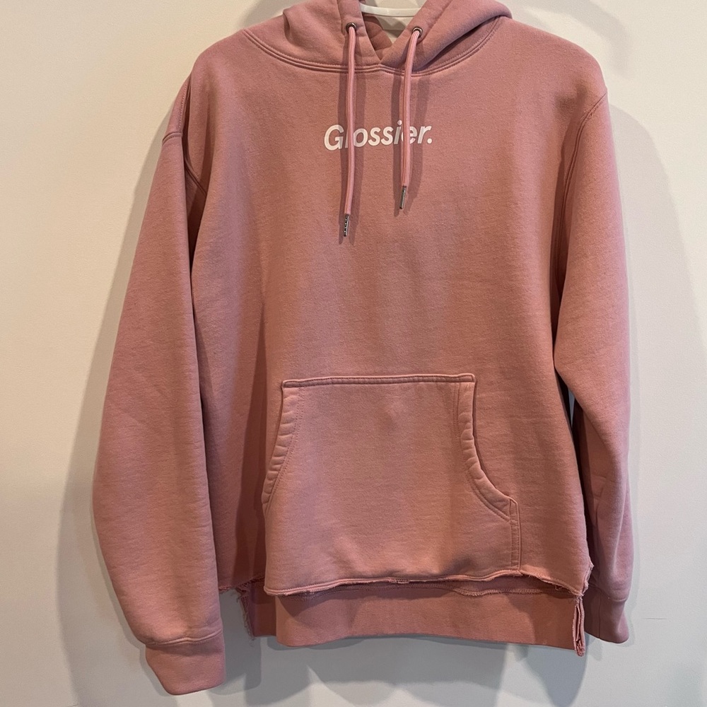 Glossier Pink Hoodie (cut)